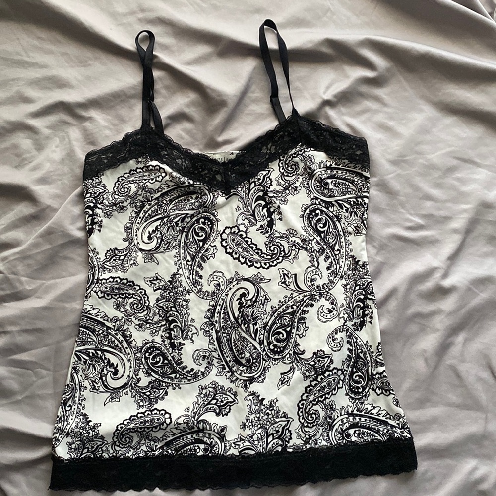 Black and cream colored WHBM camisole small